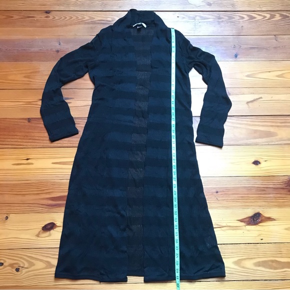 Threads 4 Thought Black Striped Duster Cardigan, EUC, S - Picture 7 of 12